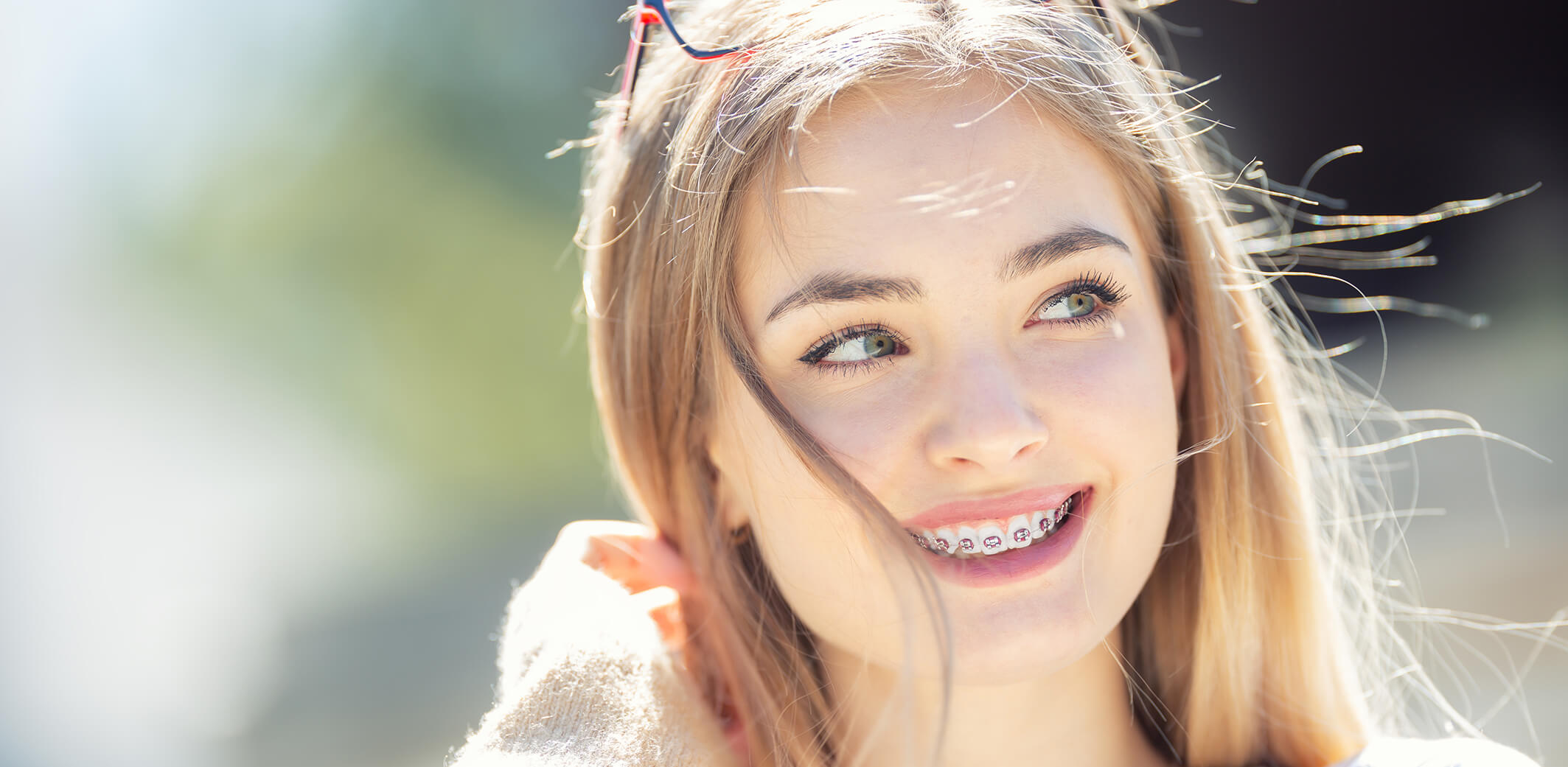 Woman after braces in Rowlett